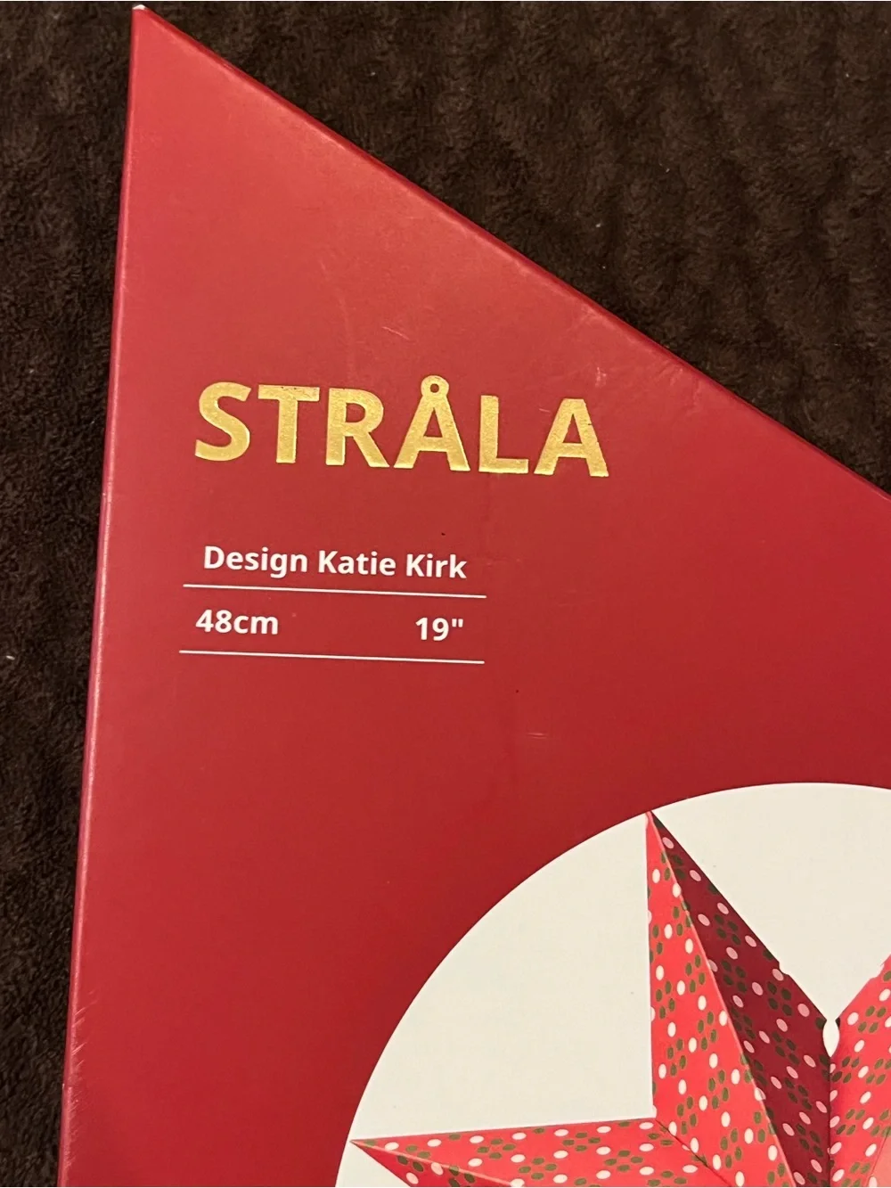 IKEA STRALA Star Lamp Shade Red White 19”